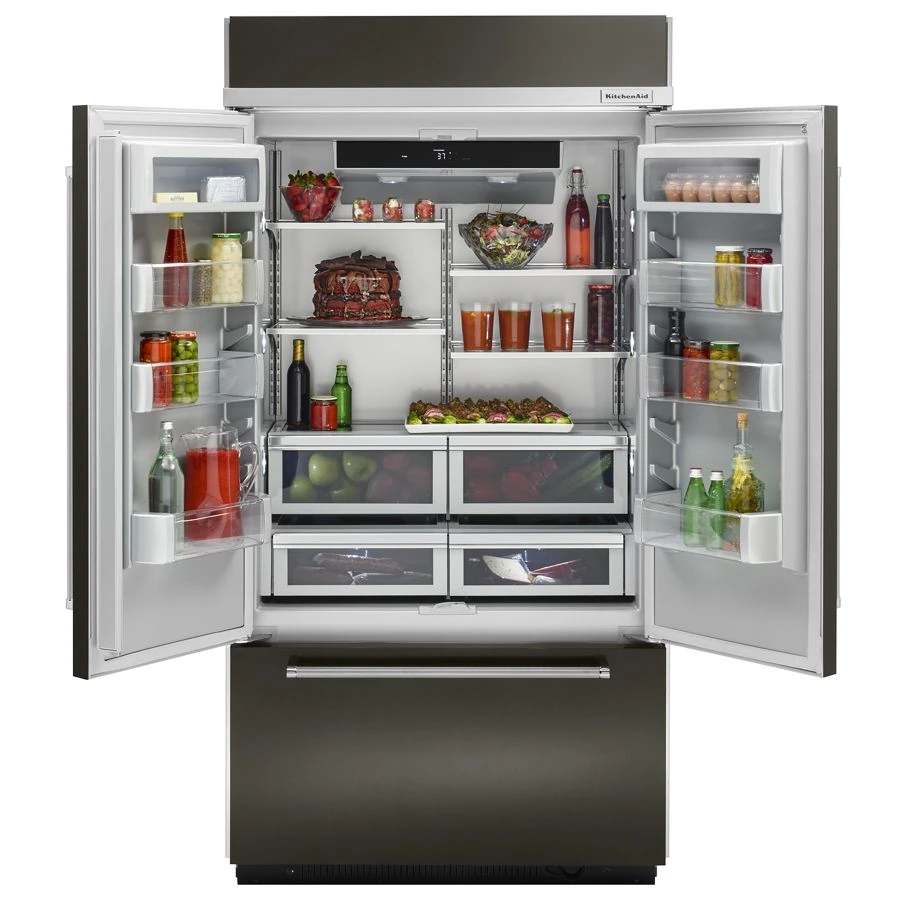 24.2 Cu. Ft. 42" Width Built-In Stainless French Door Refrigerator with Platinum Interior Design KBFN502EBS