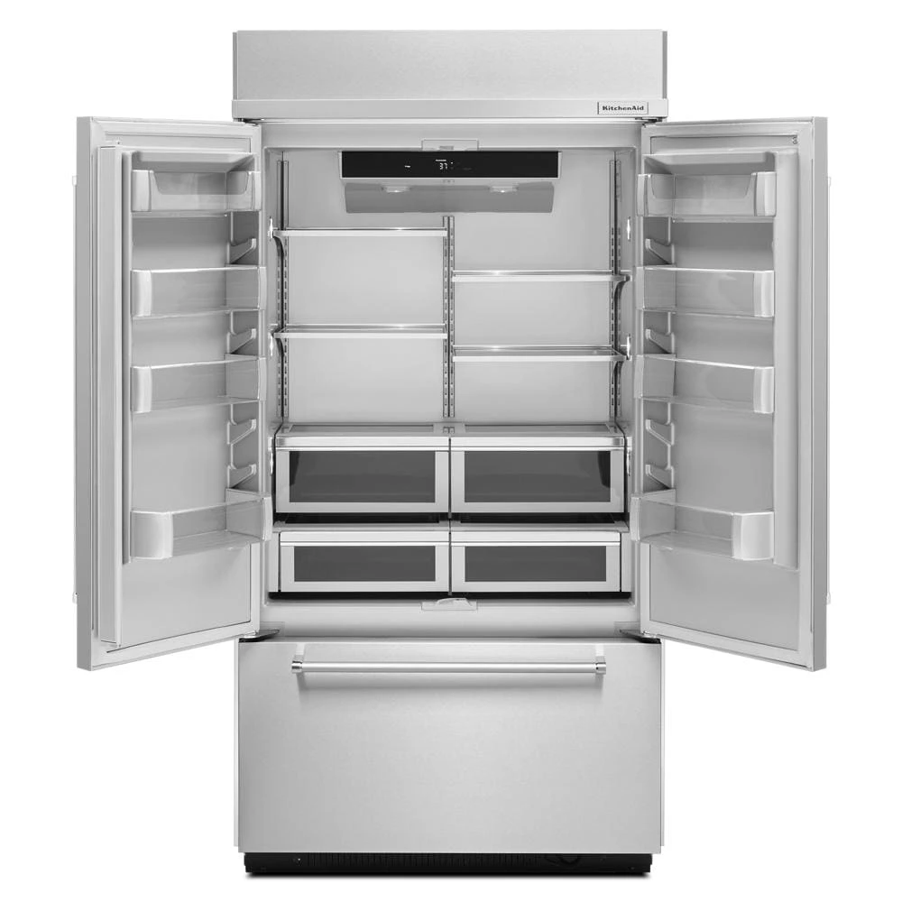 24.2 Cu. Ft. 42" Width Built-In Panel Ready French Door Refrigerator with Platinum Interior Design KBFN502EPA