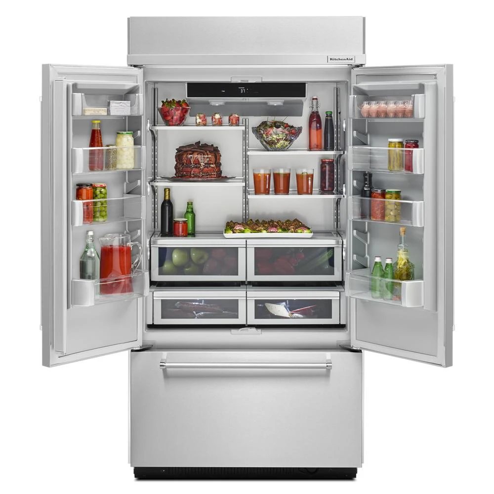 24.2 Cu. Ft. 42" Width Built-In Panel Ready French Door Refrigerator with Platinum Interior Design KBFN502EPA