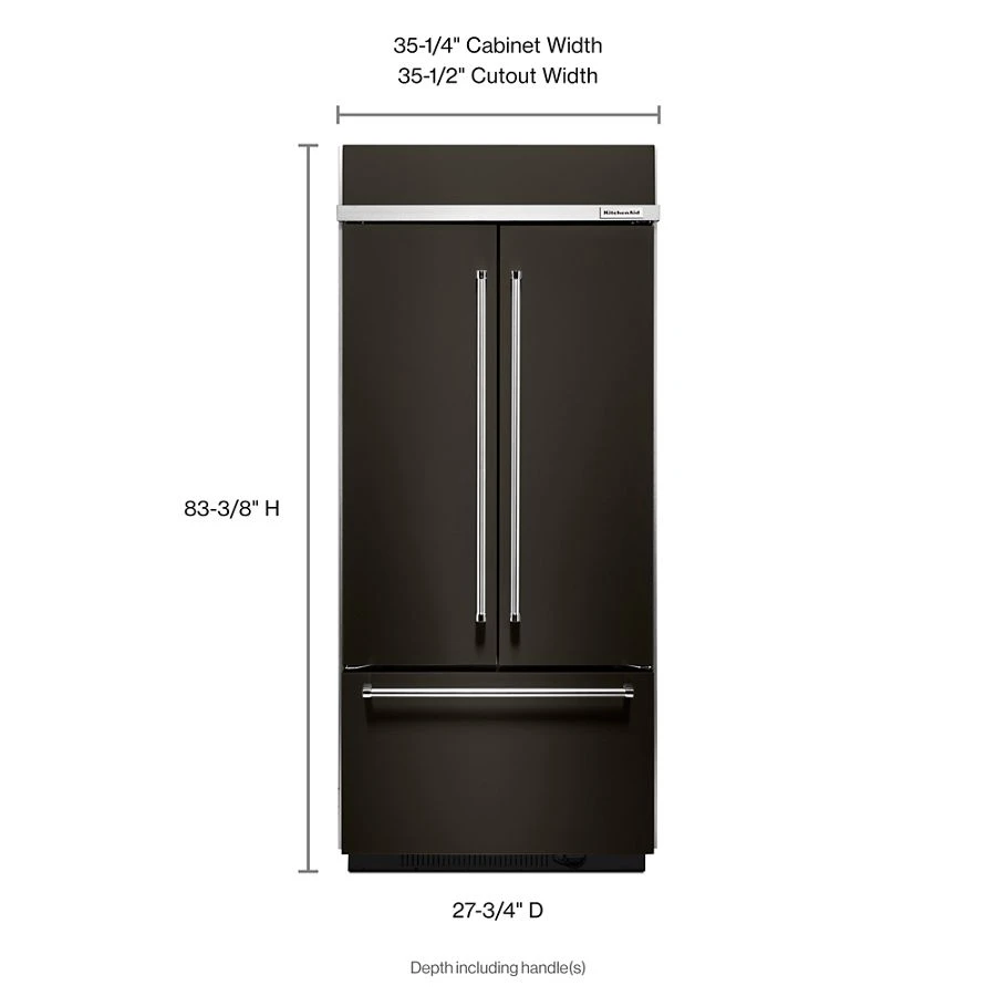 20.8 Cu. Ft. 36" Width Built In Stainless Steel French Door Refrigerator with Platinum Interior Design KBFN506EBS
