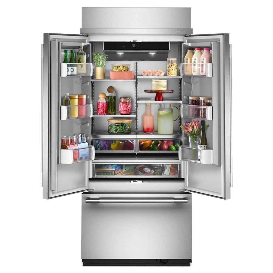 20.8 Cu. Ft. 36" Built-In French Door Bottom Mount Refrigerator with Platinum Interior KBFN536SPS