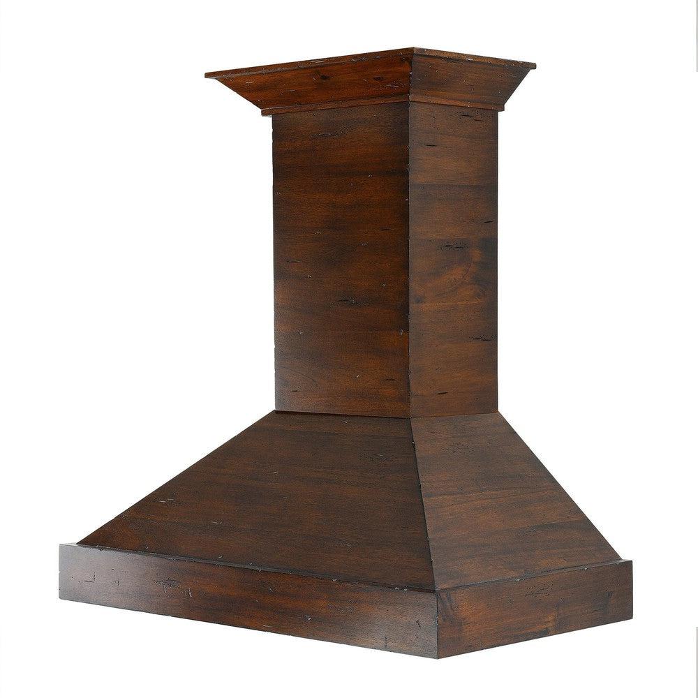 48 In. Convertible Vent Wooden Wall Mount Range Hood In Walnut KBRR48