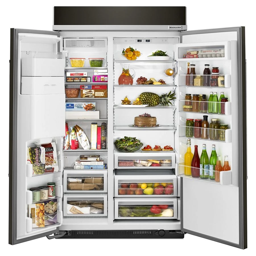29.5 cu. ft 48-Inch Width Built-In Side by Side Refrigerator with PrintShield Finish KBSD608EBS