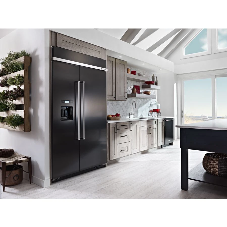 29.5 cu. ft 48-Inch Width Built-In Side by Side Refrigerator with PrintShield Finish KBSD608EBS