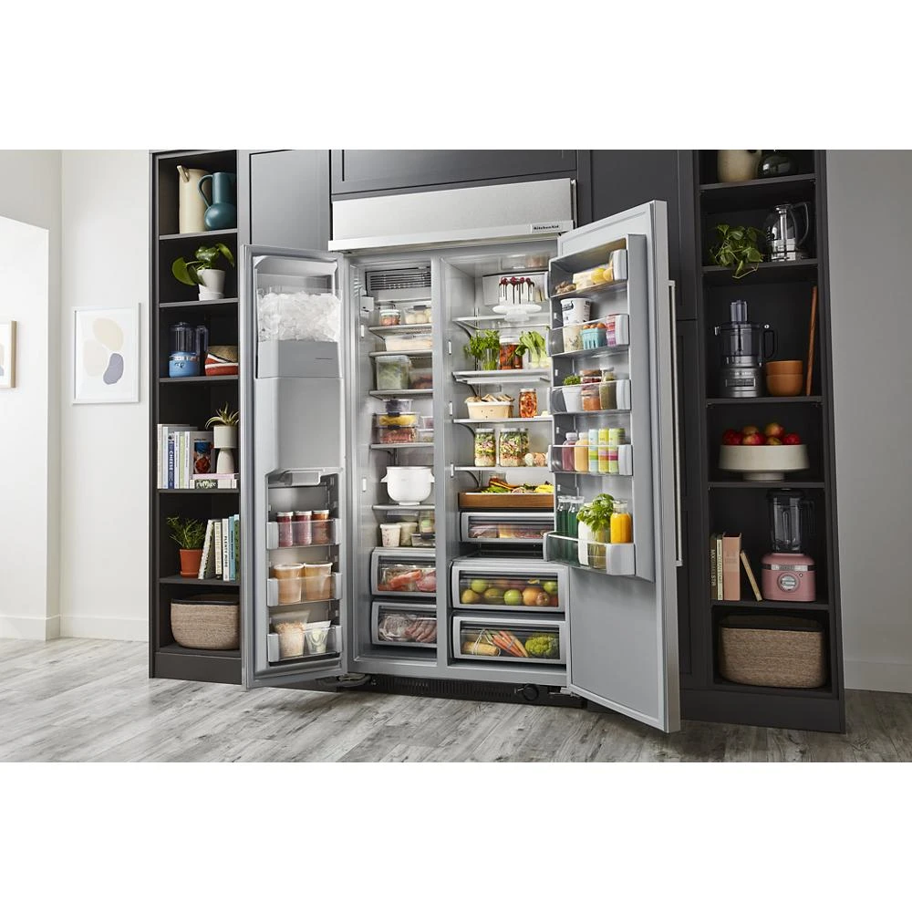 29.4 Cu. Ft. 48" Built-In Side-by-Side Refrigerator with Ice and Water Dispenser KBSD708MPS