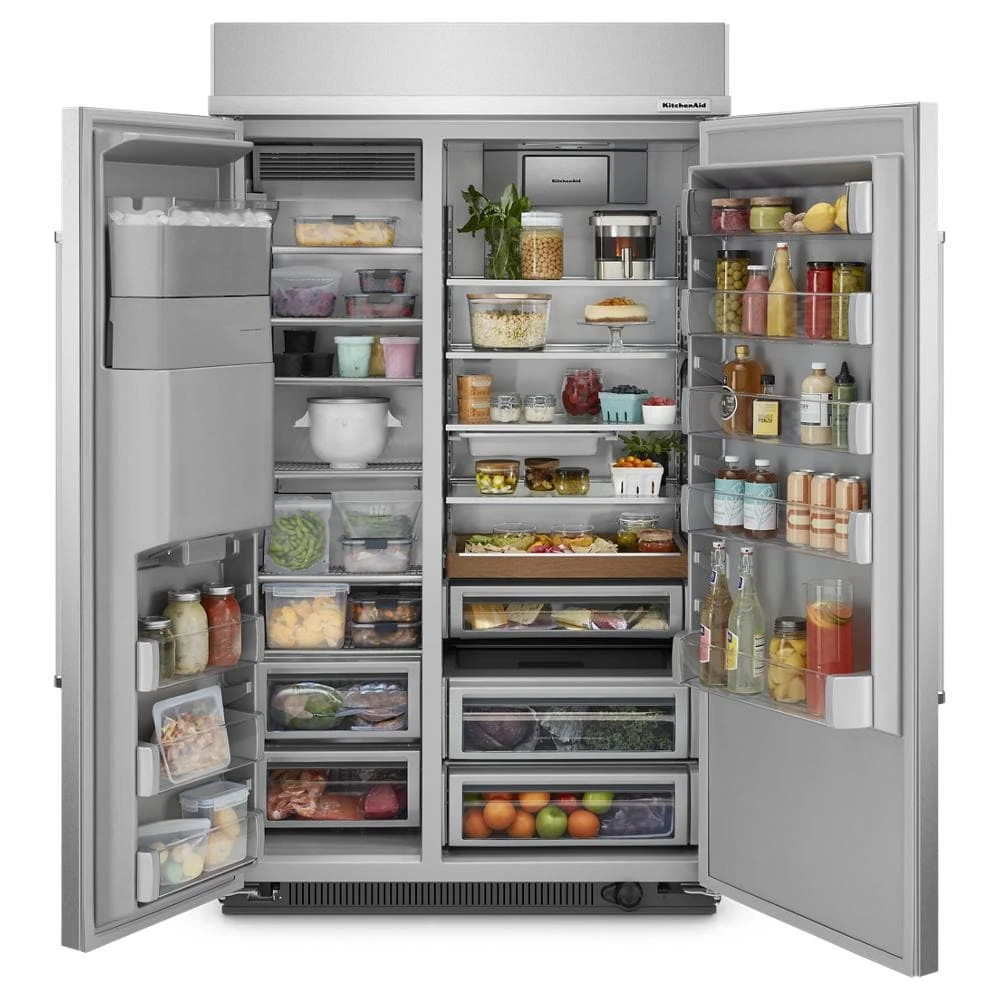 29.4 Cu. Ft. 48" Built-In Side-by-Side Refrigerator with Ice and Water Dispenser KBSD708MPS