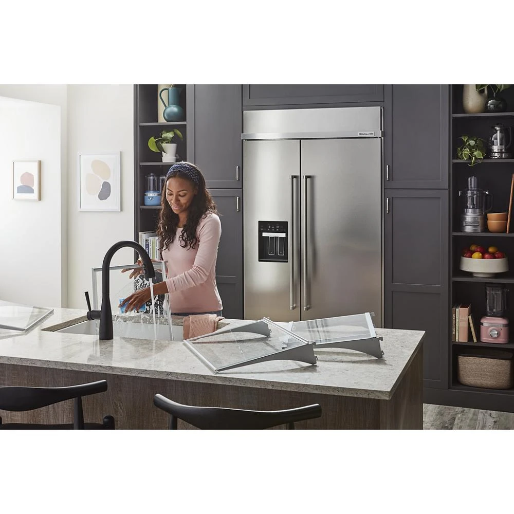 29.4 Cu. Ft. 48" Built-In Side-by-Side Refrigerator with Ice and Water Dispenser KBSD708MPS