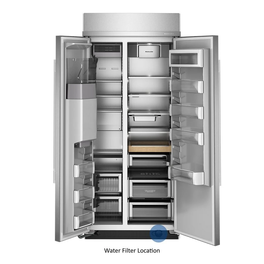 20.8 Cu. Ft. 36" Built-in Side-by-side Refrigerator Features Exterior Water And Ice Dispenser With Measured Fill KBSD736SPS