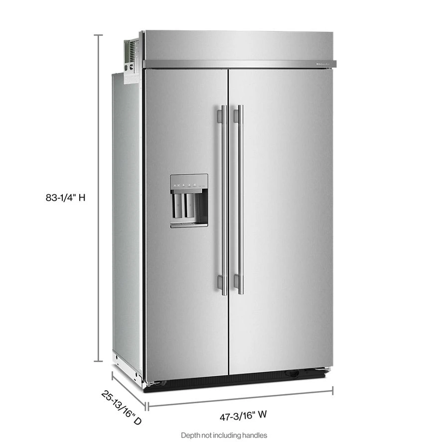 29.4 Cu. Ft. 48" Built-In Side-by-Side Refrigerator features Exterior Water and Ice Dispenser with Measured Fill KBSD748SPS