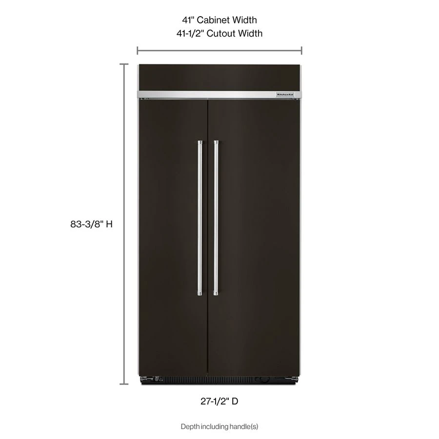 25.5 cu. ft 42-Inch Width Built-In Side by Side Refrigerator with PrintShield Finish KBSN602EBS