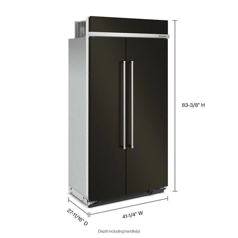25.5 Cu Ft. 42" Built-In Side-by-Side Refrigerator with PrintShield™ Finish KBSN702MBS