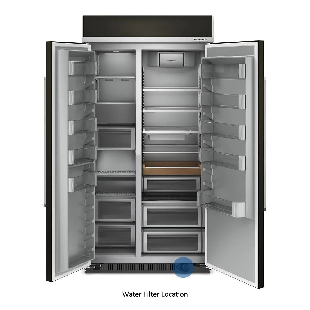 25.5 Cu Ft. 42" Built-In Side-by-Side Refrigerator with PrintShield™ Finish KBSN702MBS