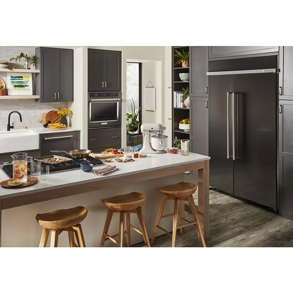 25.5 Cu Ft. 42" Built-In Side-by-Side Refrigerator with PrintShield™ Finish KBSN702MBS