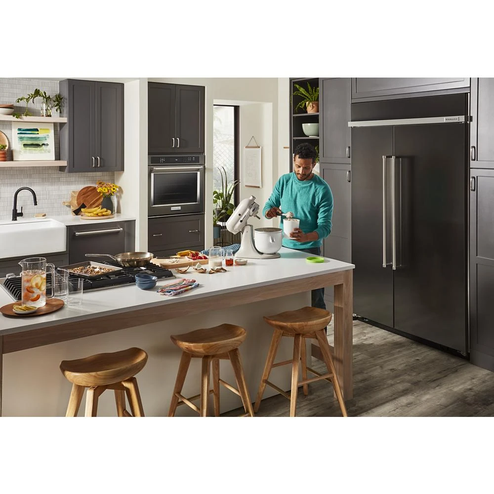 25.5 Cu Ft. 42" Built-In Side-by-Side Refrigerator with PrintShield™ Finish KBSN702MBS