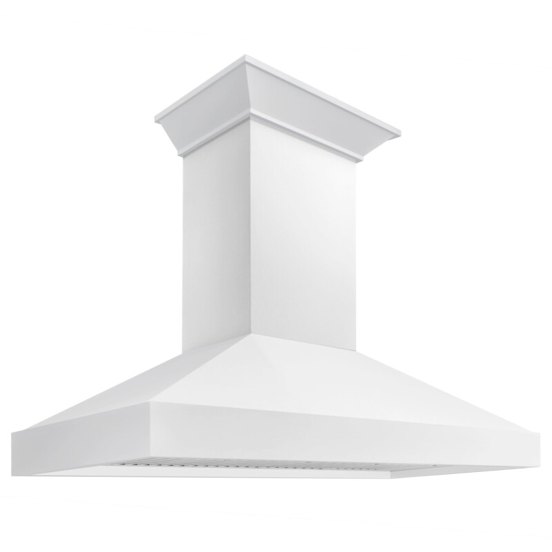 ZLINE 48 in. Wooden Wall Mount Range Hood in Smooth Bright White Finish (KBWW-48) KBWW48