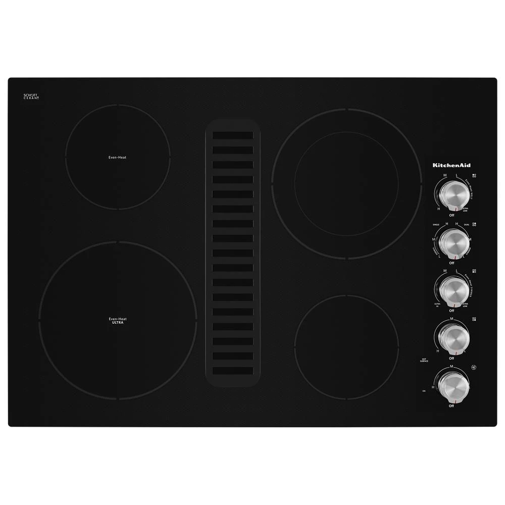30" Electric Downdraft Cooktop with 4 Elements KCED600GBL