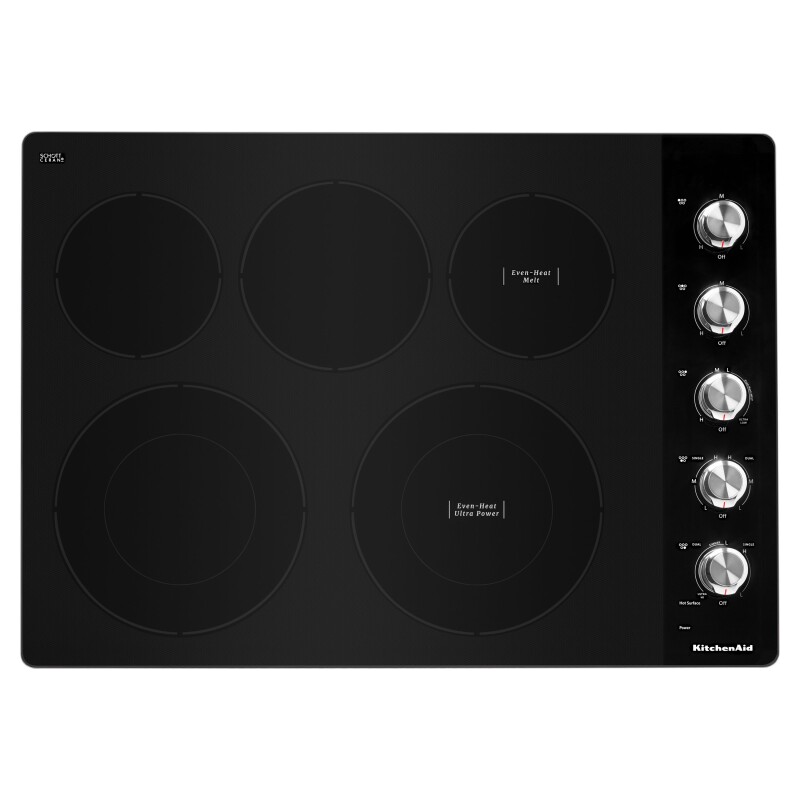 KitchenAid 30" Electric Cooktop with 5 Elements and Knob Controls Stainless Steel KCES550HSS Picture 1