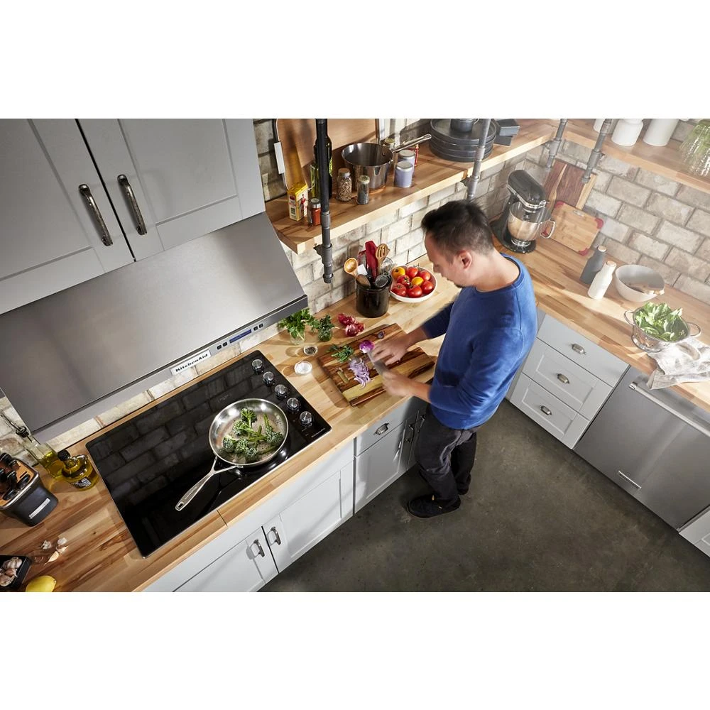 30" Electric Cooktop with 5 Elements and Knob Controls KCES550HSS