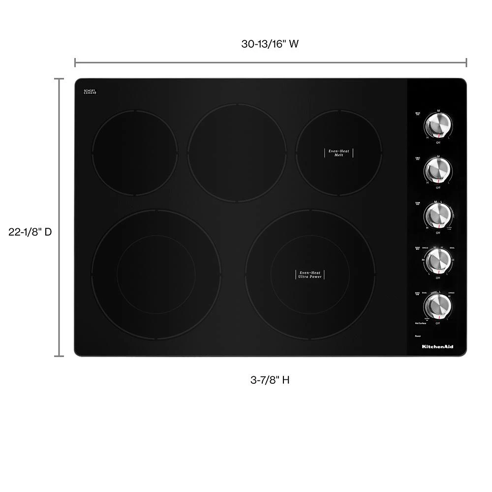 30" Electric Cooktop with 5 Elements and Knob Controls KCES550HSS