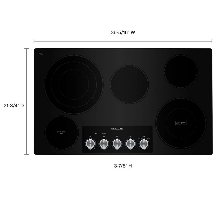 36" Electric Cooktop with 5 Elements and Knob Controls KCES556HBL
