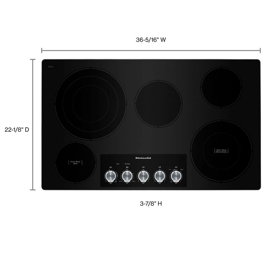 36" Electric Cooktop with 5 Elements and Knob Controls KCES556HSS