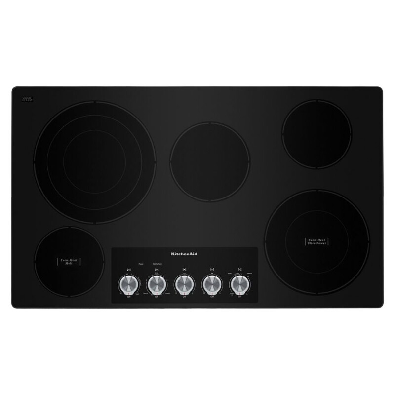 KitchenAid 36" Electric Cooktop with 5 Elements and Knob Controls Stainless Steel KCES556HSS Picture 1