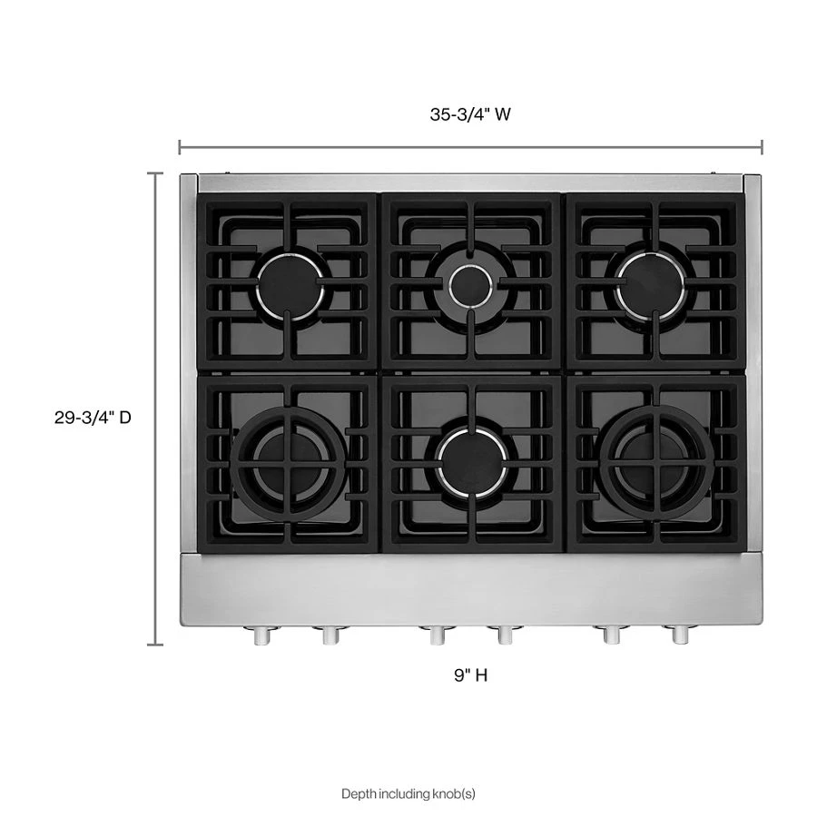 36'' 6-Burner Commercial-Style Gas Rangetop KCGC506JSS
