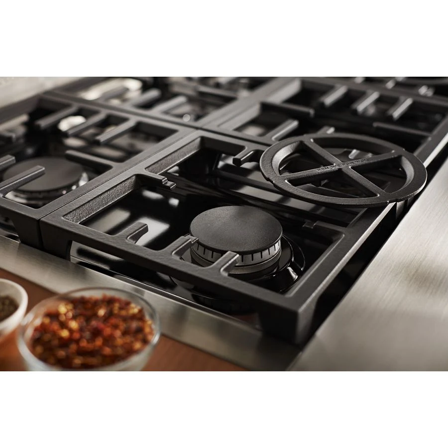 48'' 6-Burner Commercial-Style Gas Rangetop with Griddle KCGC558JSS