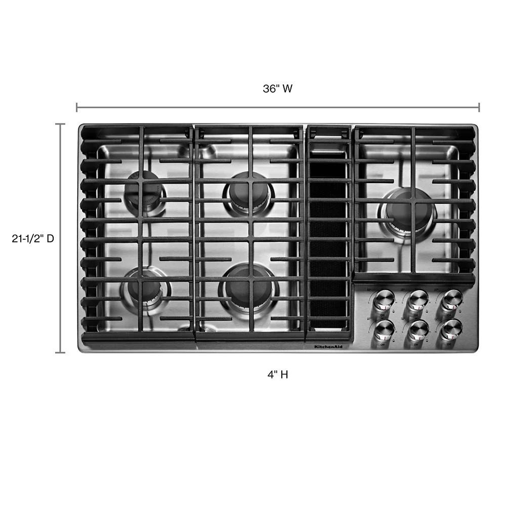 36" 5 Burner Gas Downdraft Cooktop KCGD506GSS