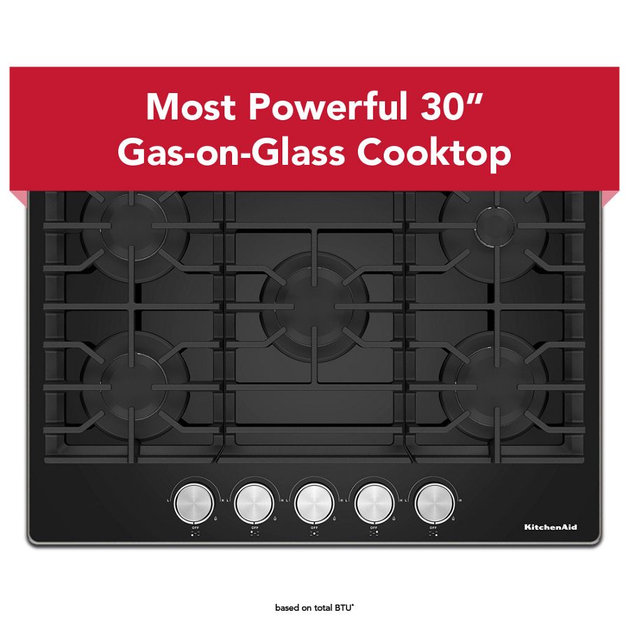 30" Gas-on-Glass Cooktop KCGG530PBL