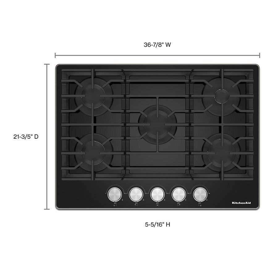 36" Gas-on-Glass Cooktop KCGG536PBL