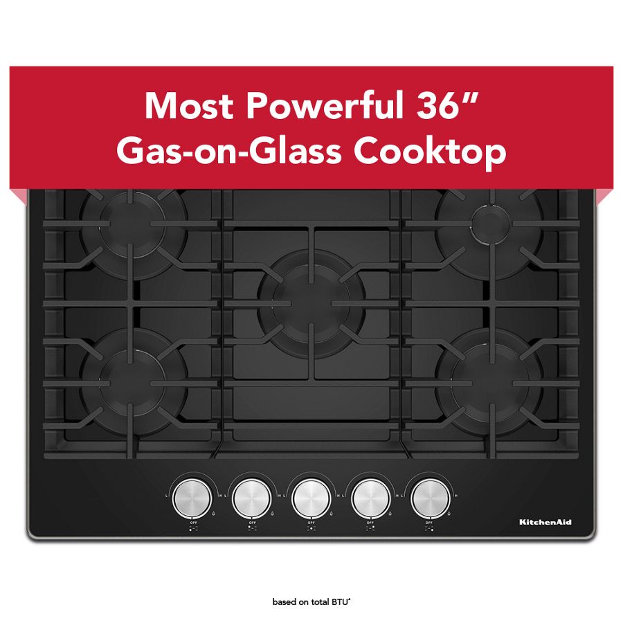 36" Gas-on-Glass Cooktop KCGG536PBL
