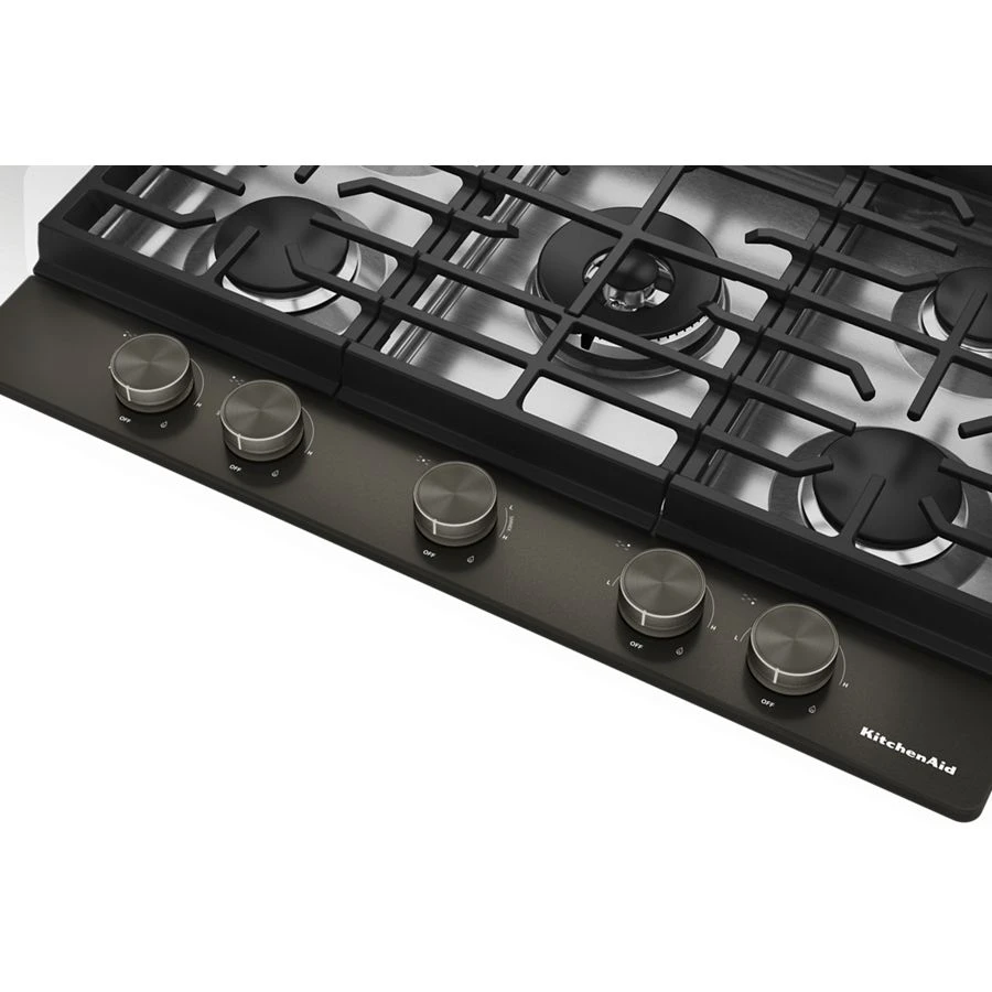 30 in. Gas Cooktop with 5 Burners, Integrated Wok Grate and CookShield™ Finish KCGK530SBE