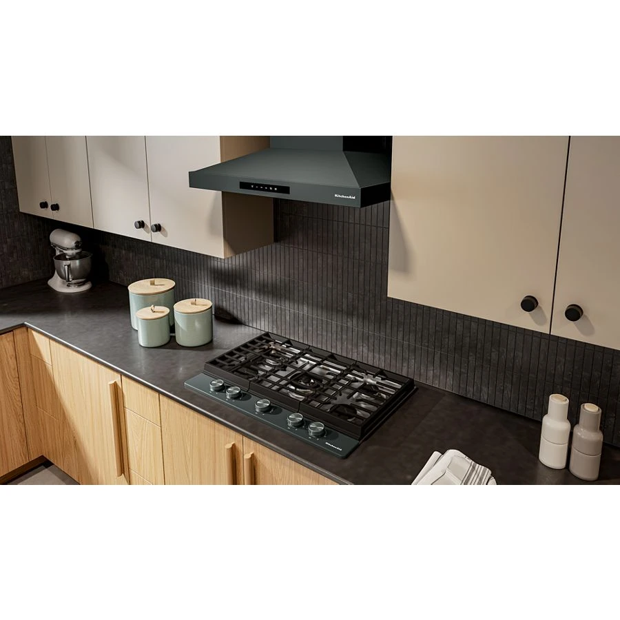 30 in. Gas Cooktop with 5 Burners, Integrated Wok Grate and CookShield™ Finish KCGK530SJP