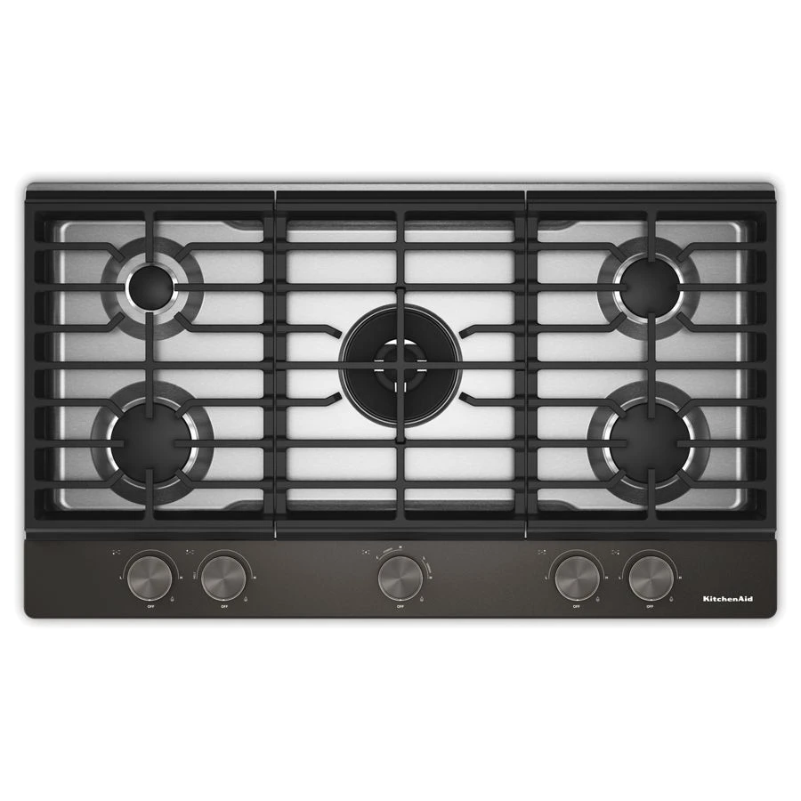 36 in. Gas Cooktop with 5 Burners, Integrated Wok Grate and CookShield™ Finish KCGK536SBE