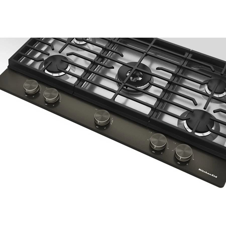 36 in. Gas Cooktop with 5 Burners, Integrated Wok Grate and CookShield™ Finish KCGK536SBE
