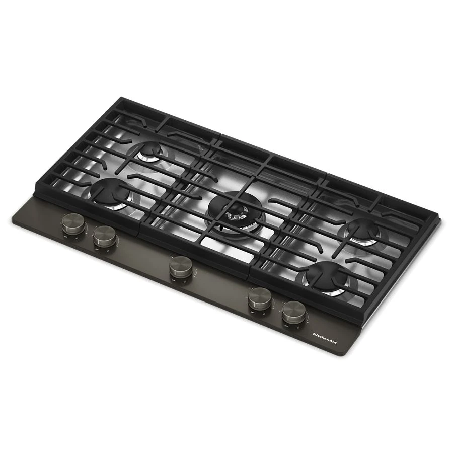 36 in. Gas Cooktop with 5 Burners, Integrated Wok Grate and CookShield™ Finish KCGK536SBE
