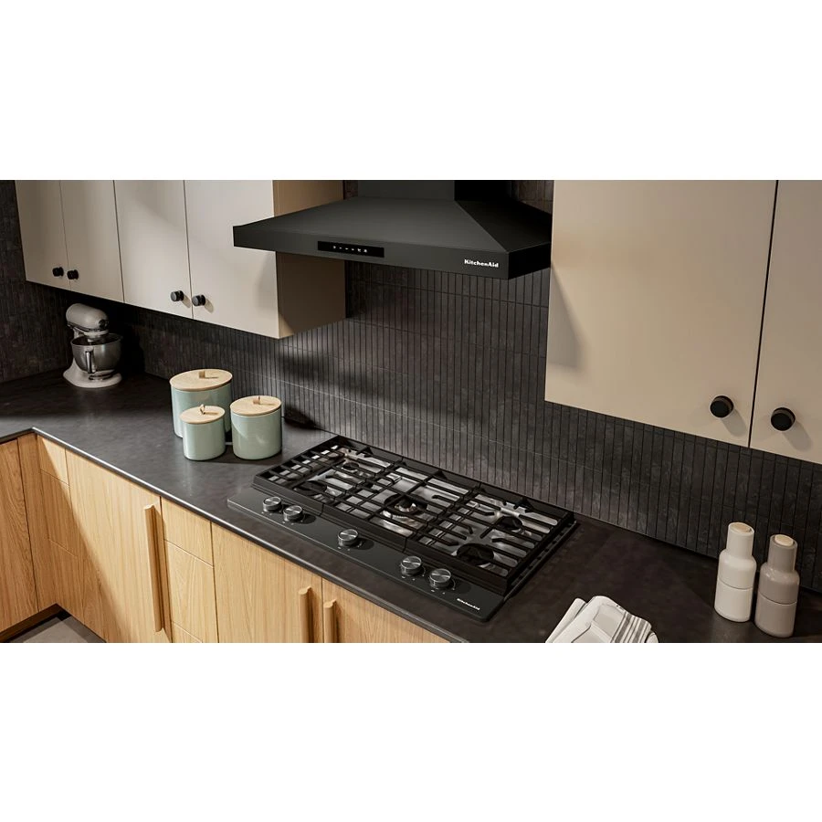36 in. Gas Cooktop with 5 Burners, Integrated Wok Grate and CookShield™ Finish KCGK536SBE