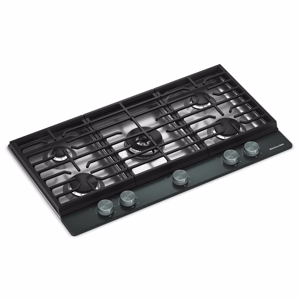 36 in. Gas Cooktop with 5 Burners, Integrated Wok Grate and CookShield™ Finish KCGK736SJP