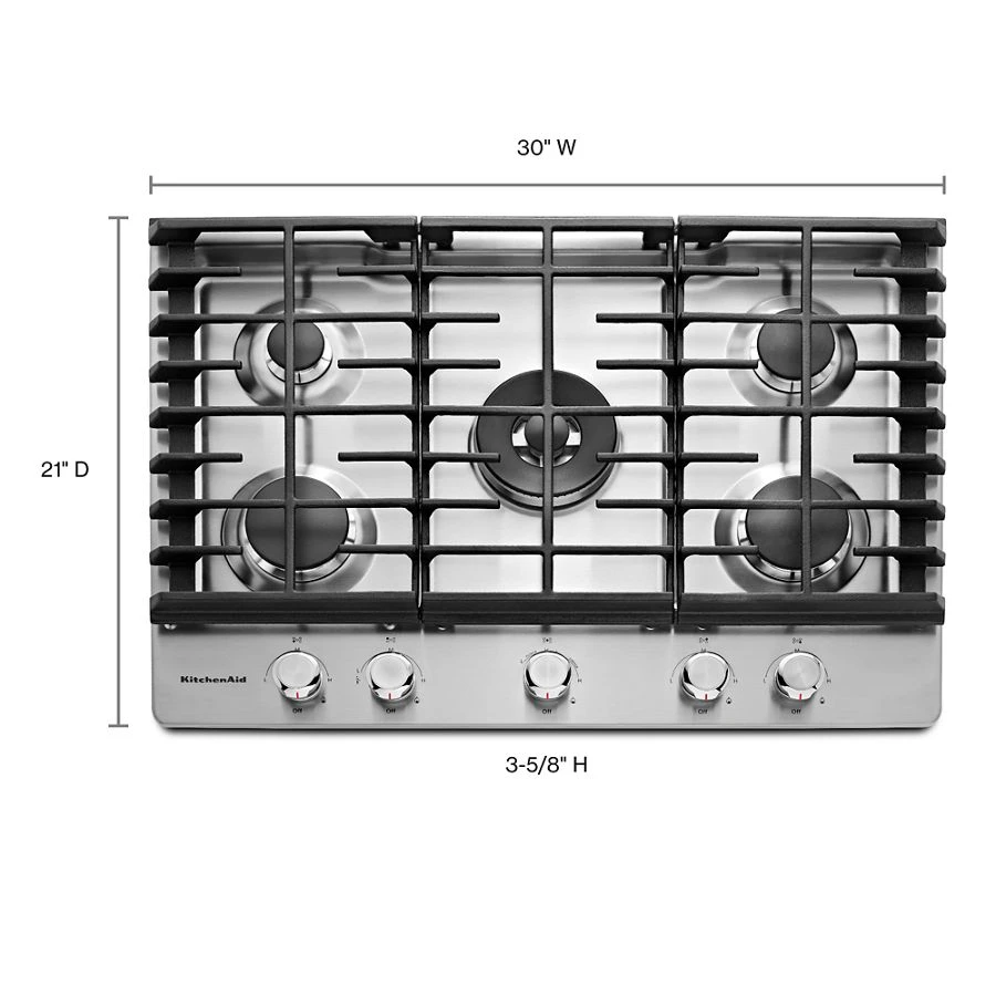 30" 5-Burner Gas Cooktop KCGS550ESS