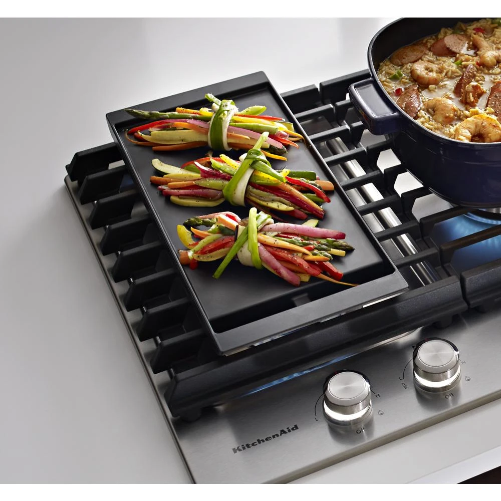 30" 5-Burner Gas Cooktop with Griddle KCGS950ESS