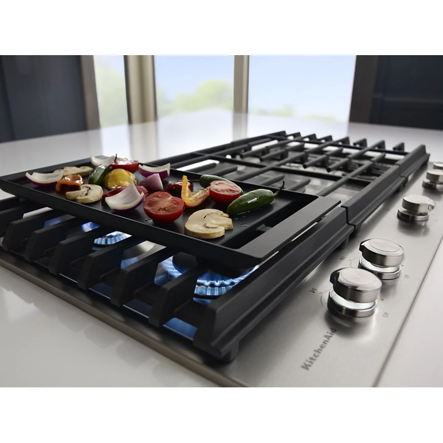 36" 5-Burner Gas Cooktop with Griddle KCGS956ESS