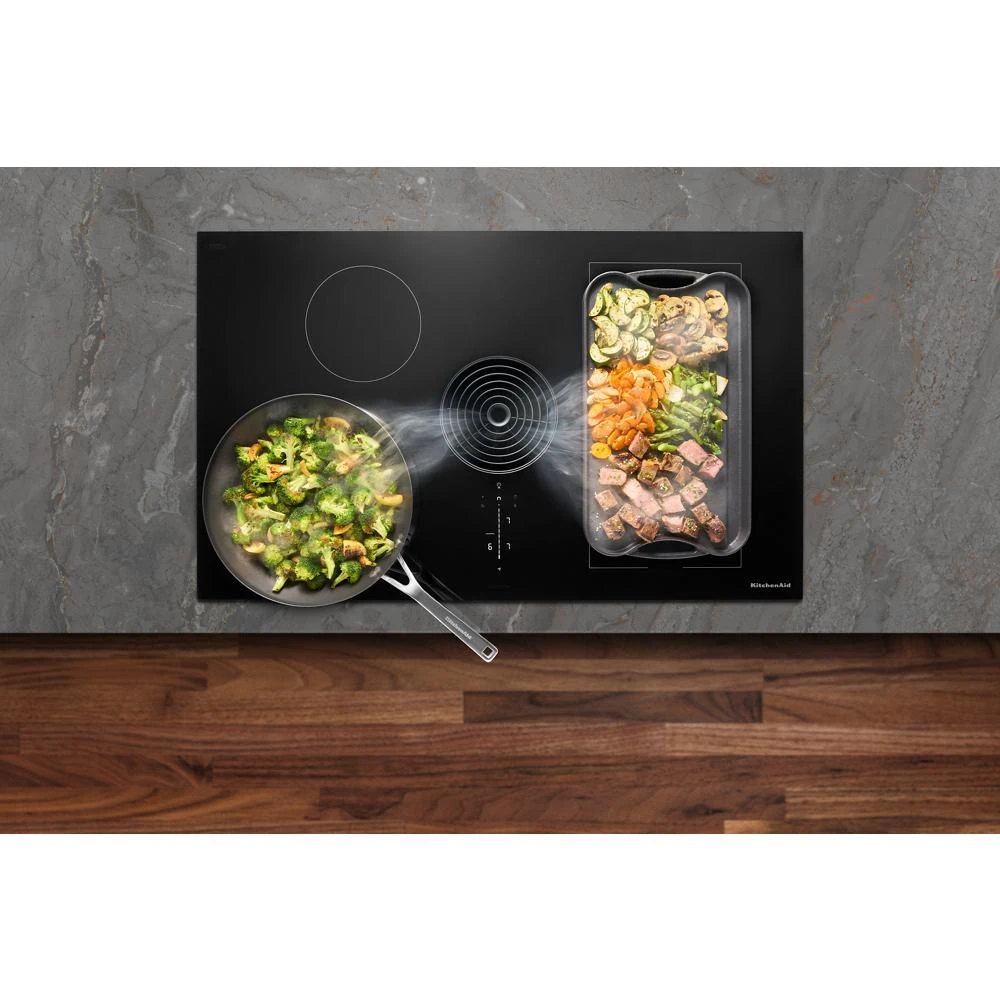 36-inch NextGen Induction Downdraft Cooktop with Bridge XL Even-Heat™ Zone KCID936SBL