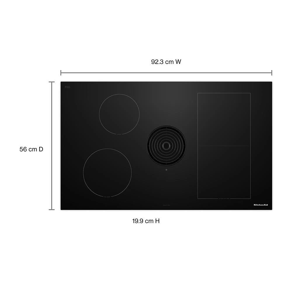 36-inch NextGen Induction Downdraft Cooktop with Bridge XL Even-Heat™ Zone KCID936SBL