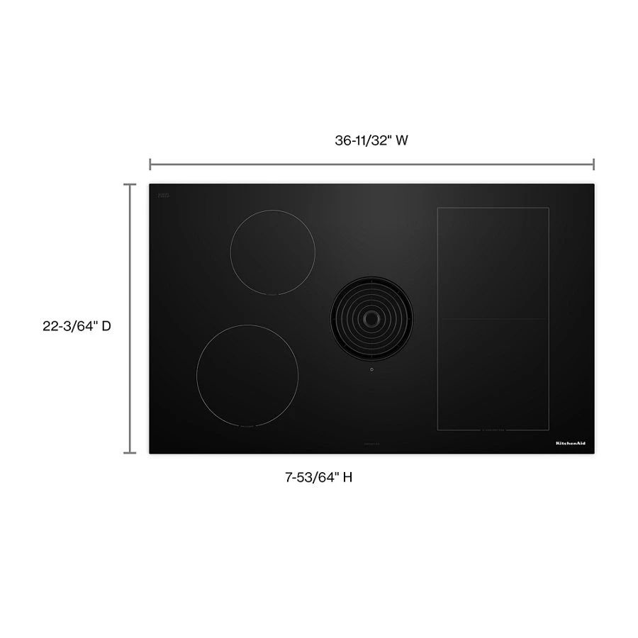36-inch NextGen Induction Downdraft Cooktop with Bridge XL Even-Heat™ Zone KCID936SBL