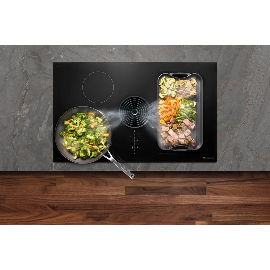 36-inch NextGen Induction Downdraft Cooktop with Bridge XL Even-Heat™ Zone KCID936SBL