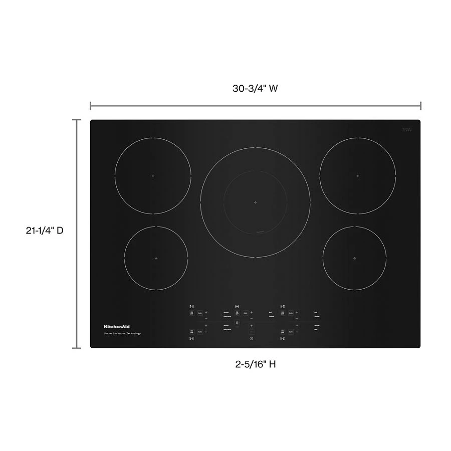 30-Inch 5-Element Sensor Induction Cooktop KCIG550JBL