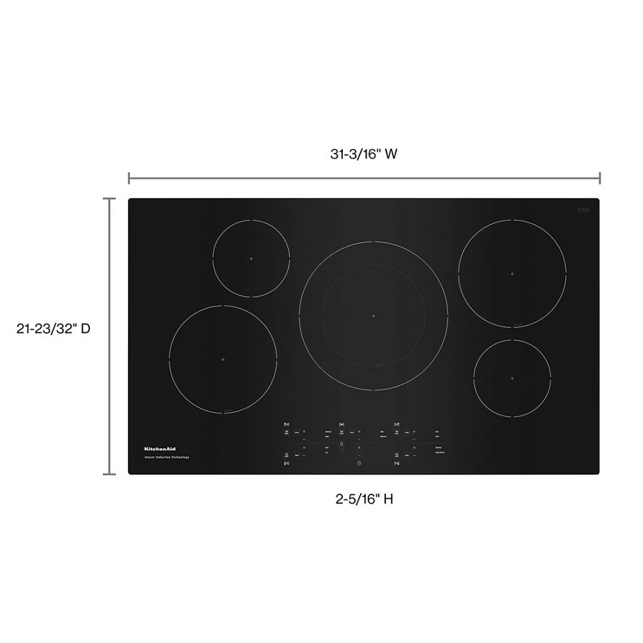 36-Inch 5-Element Sensor Induction Cooktop KCIG556JBL