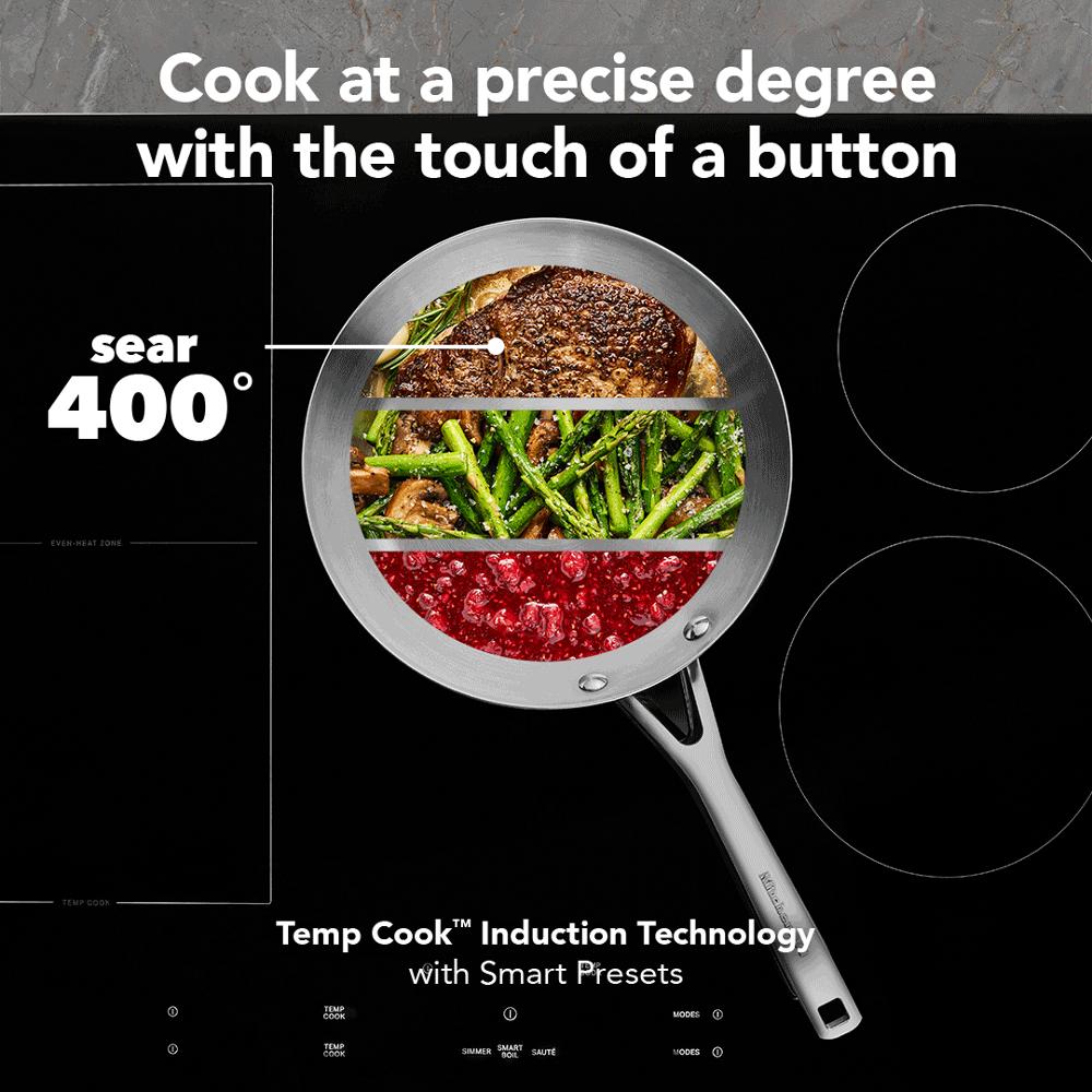 30" Temp Cook™ Induction Cooktop with 5 Cooking Zones KCIT730SBL