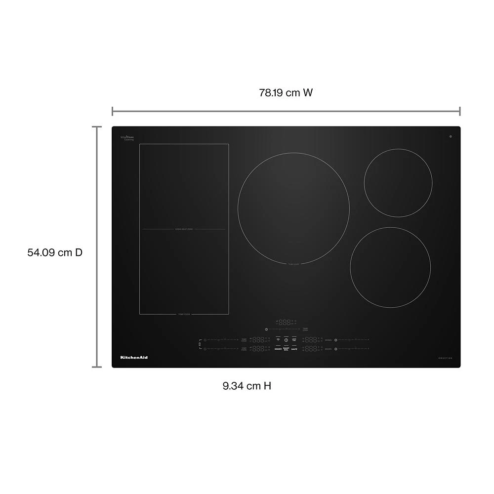 30" Temp Cook™ Induction Cooktop with 5 Cooking Zones KCIT730SBL